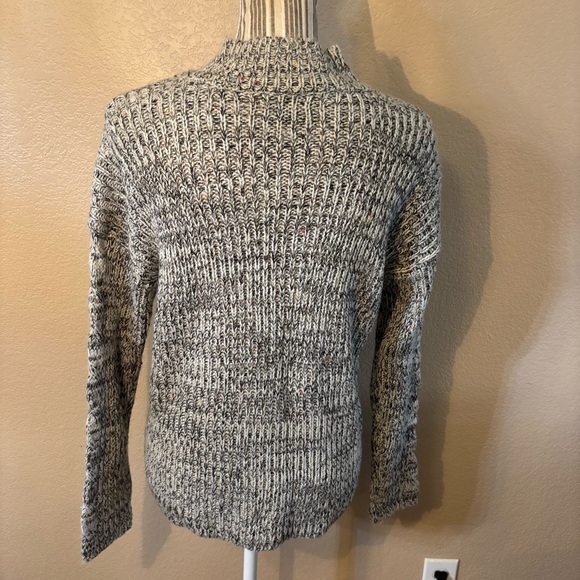 Romeo & Juliet Couture Sweater Large Black and Cream Mock Turtleneck Knit Cozy - Picture 6 of 16